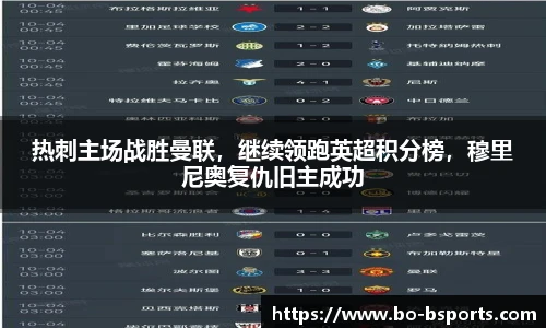 热刺主场战胜曼联，继续领跑英超积分榜，穆里尼奥复仇旧主成功